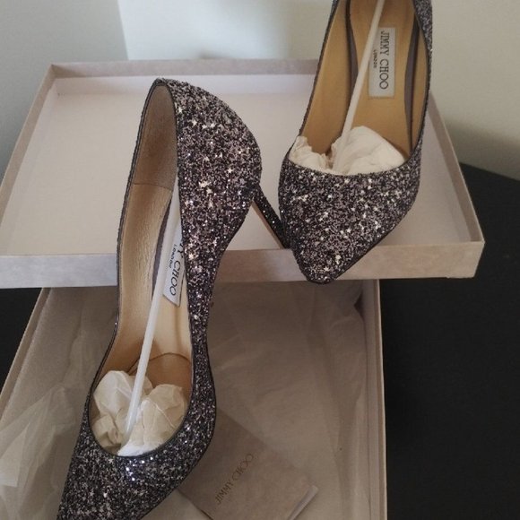 Jimmy Choo Romy 85 Gun Metal Mix Size 9 - Picture 1 of 3